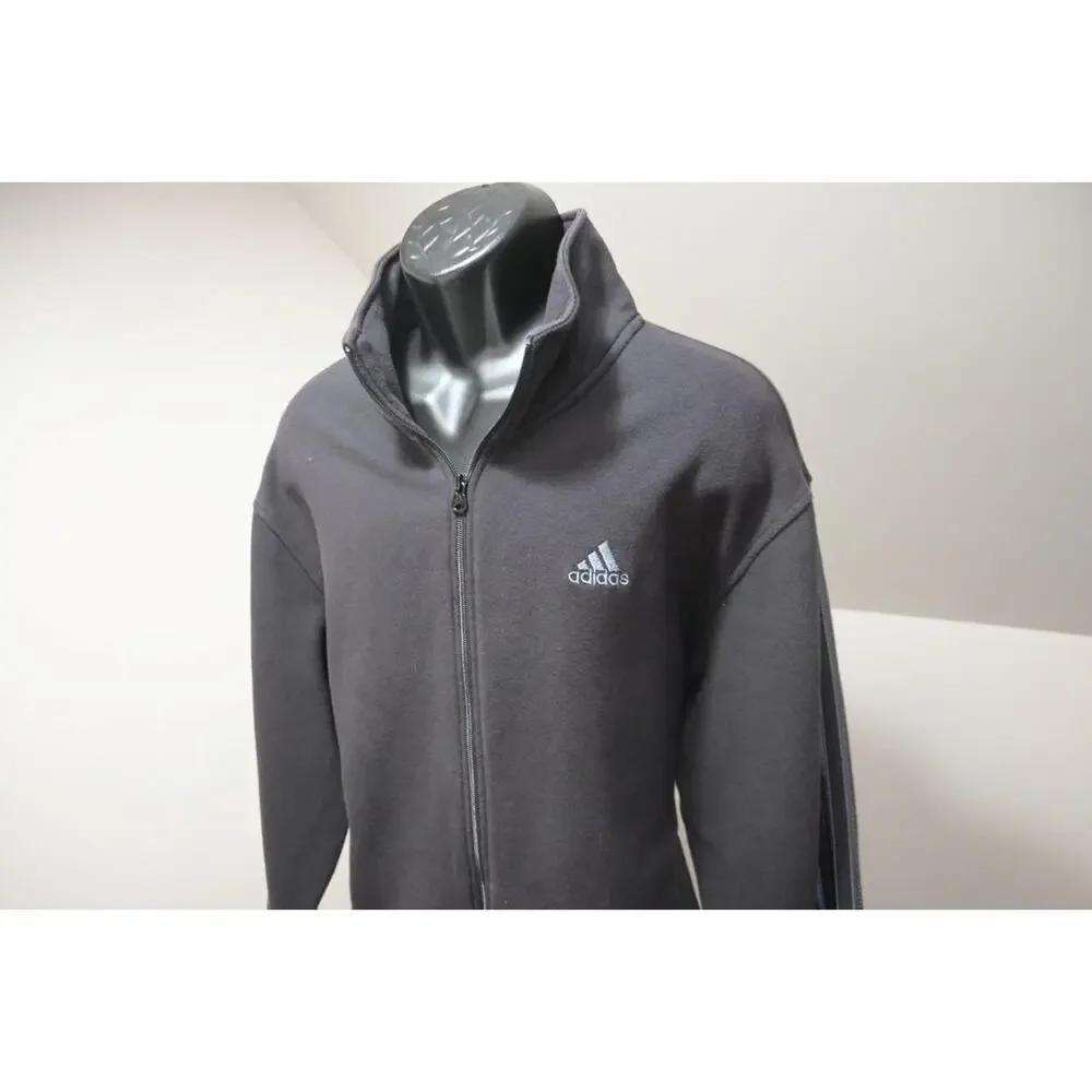 Adidas Fleece Track Jacket Full Zip Performance Athletic Black‎ Mens Sz XL